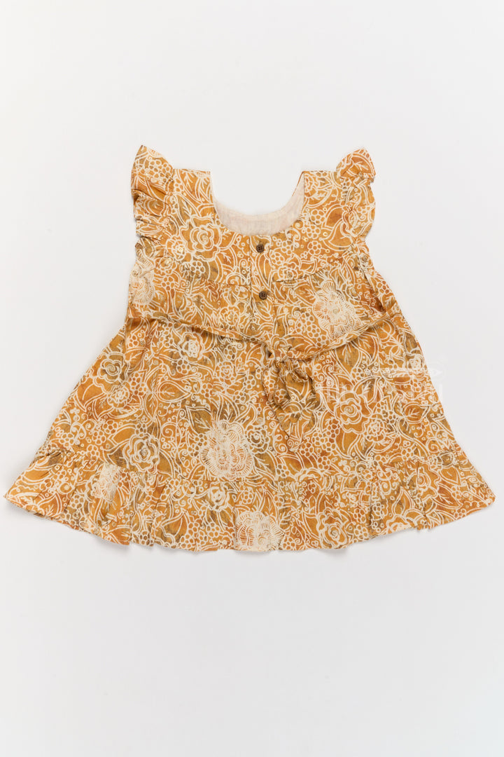 The Nesavu Girls Cotton Frock Elegant Girls Cotton Summer Dress with Vibrant Floral Pattern and Delicate Lace Design Nesavu Nesavu Girls Cotton Summer Dress Floral Print Lace Embroidery Ruffle Details Casual Wear