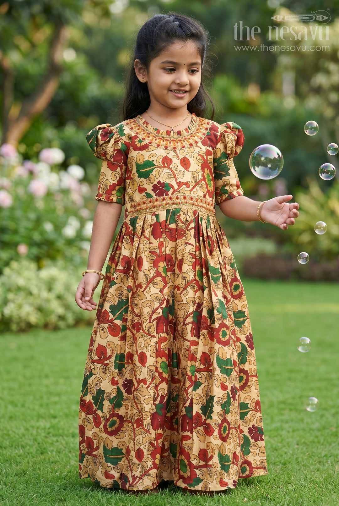 The Nesavu Girls Silk Gown Elegant Girls&