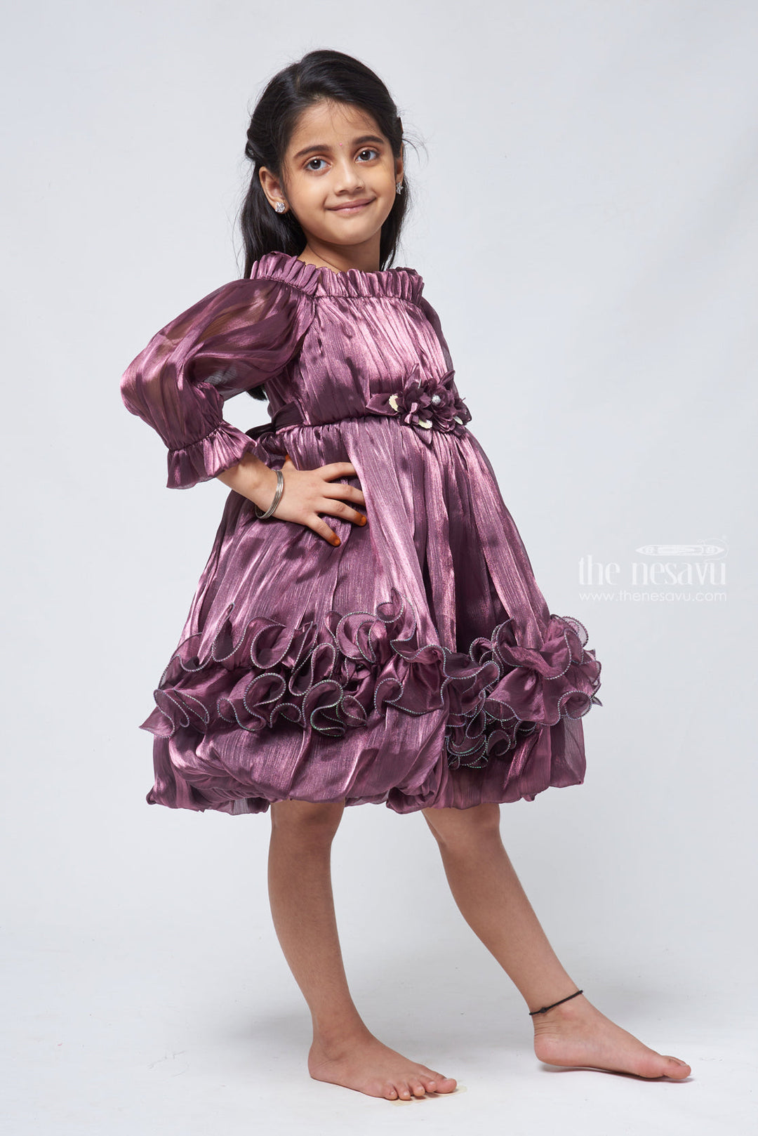 The Nesavu Girls Fancy Party Frock Elegant Party Dress for Girls Classic Design and Comfort Fit Nesavu 1st Birthday Dress Baby Girl | Baby Party Frock Birthday | The Nesavu