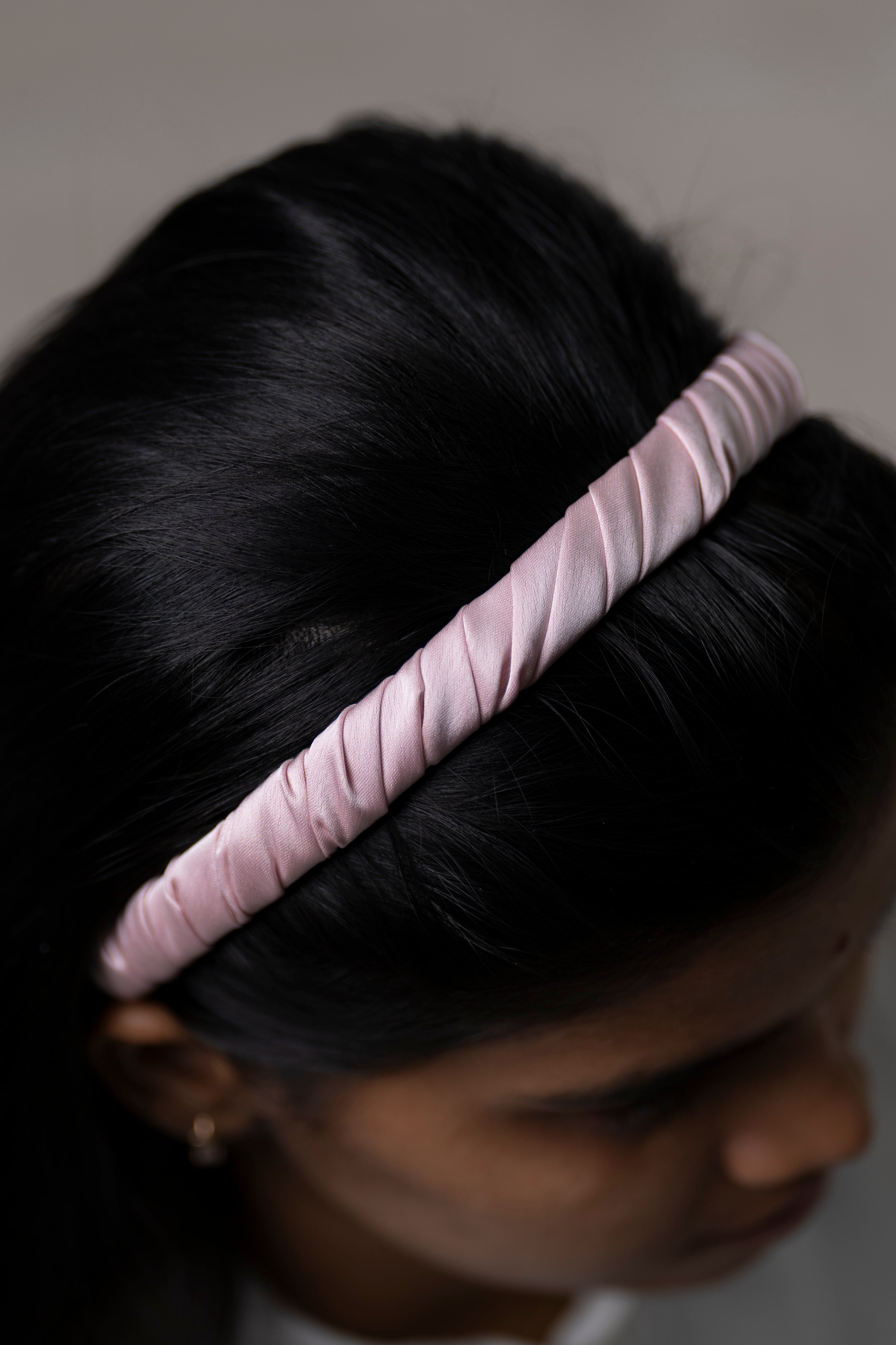 Satin Flower Bracelet & Hairband Set- Burgundy
