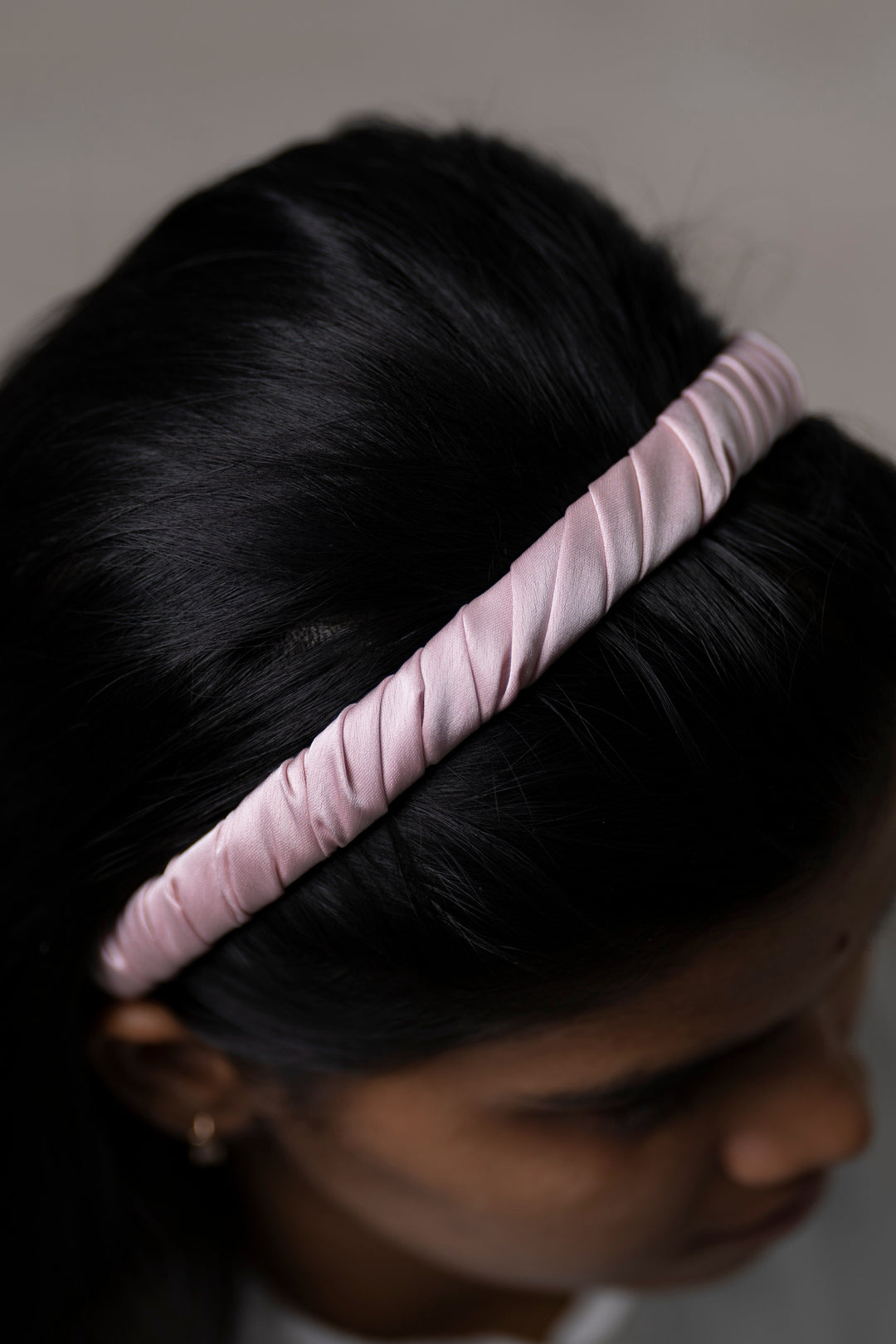 The Nesavu Hair Band Elegant Pastel Pink Twisted Satin Hairband Nesavu Pink JHB84E Pastel Pink Twisted Satin Hairband | Perfect for Every Occasion | The Nesavu