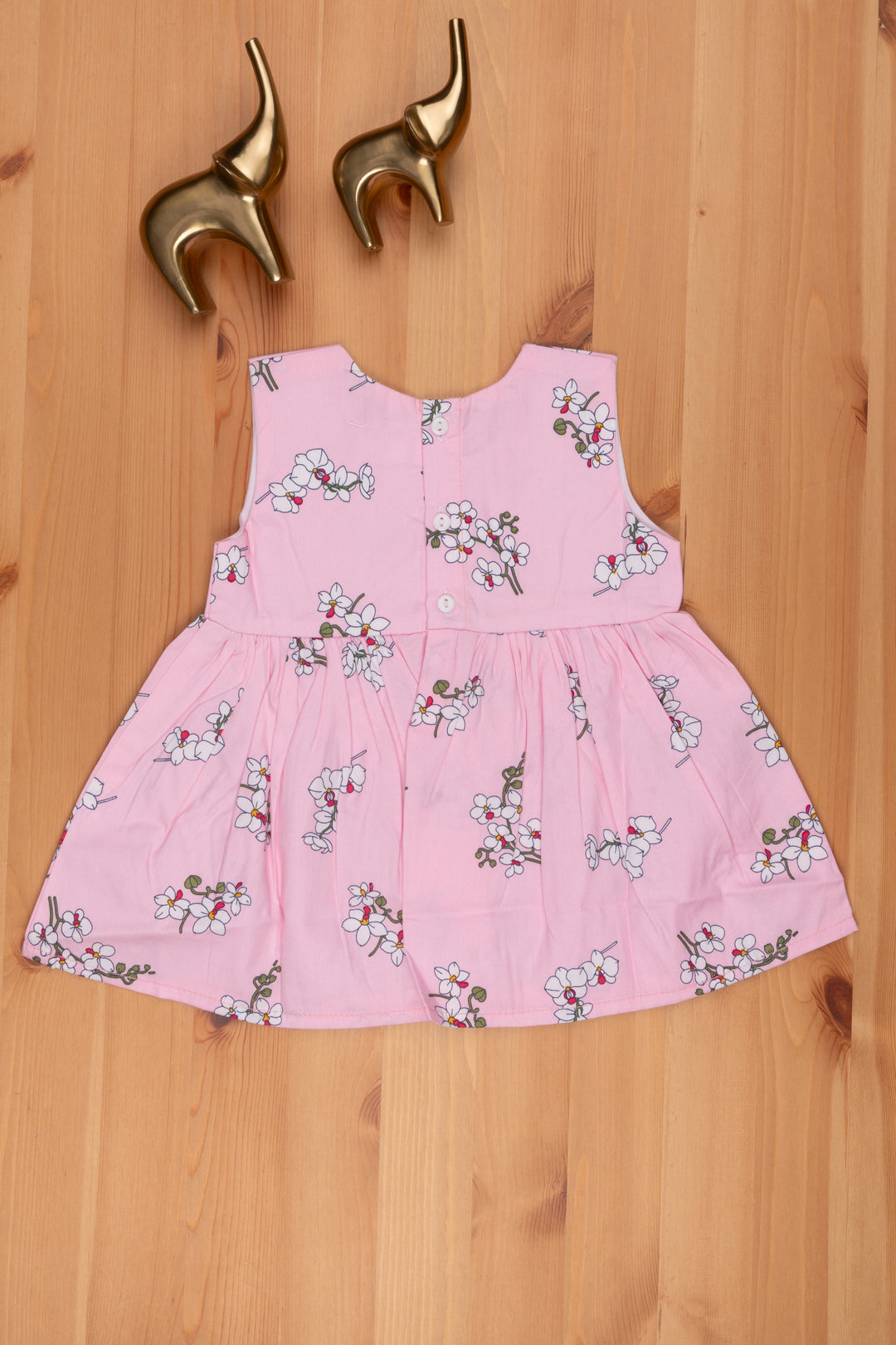 The Nesavu Baby Cotton Frocks Elegant Pink Floral Print Dress Baby Girls Soft, Stylish & Comfortable Choice Nesavu Party Wear Dress For Baby | Baby Dress Online | The Nesavu