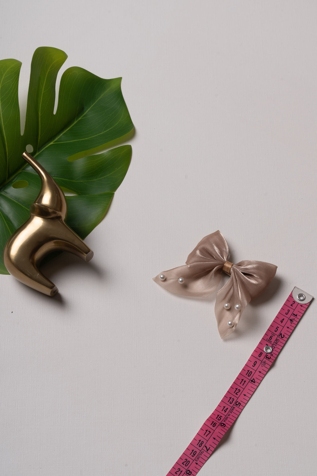 The Nesavu Hair Clip Elegant Satin Pearl Hair Clip for Luxurious Styling Nesavu Brown JHCL76D Chic Satin Bow Hair Clip with Pearls | Sophisticated Accessory for Special Occasions | The Nesavu