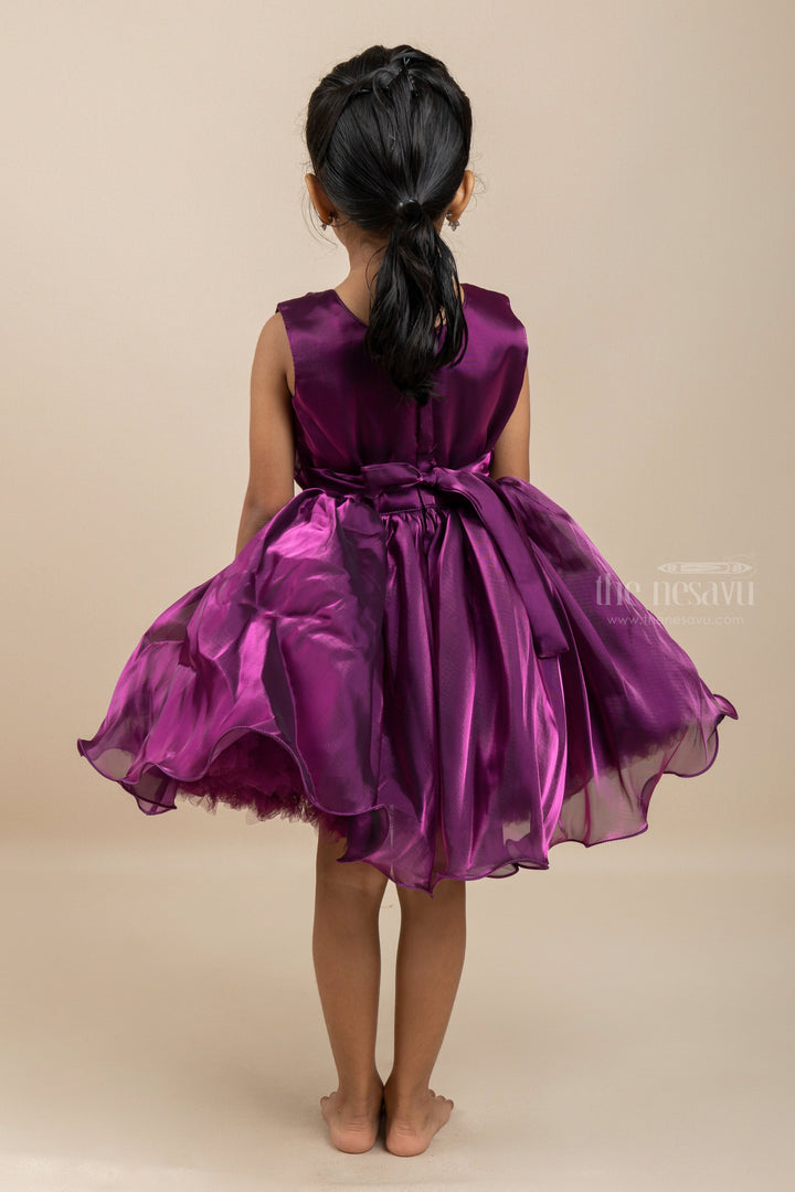 The Nesavu Girls Fancy Party Frock Elegant Shining Pin-Tucked Party Gown For Baby Girls Nesavu Girls Online Shopping Gown Design Ideas At The Nesavu
