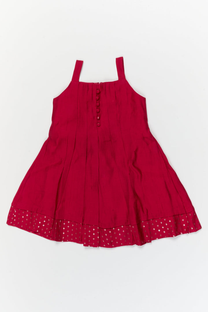 The Nesavu Girls Chanderi Frock Elegant Silk Frock with Traditional Jacket for Celebrations and Cultural Events Nesavu Nesavu ethnic silk frock with jacket for girls – ideal for weddings and festive gatherings