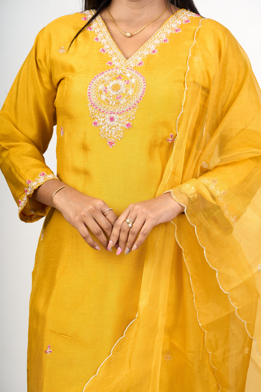 The Nesavu Womens Straight Suit Sets Elegant Women'S Smart Casual Outfit Set in Art Silk with Intricate Embroidery Nesavu Women'S Smart Casual Art Silk Outfit Embroidery Dupatta | The Nesavu