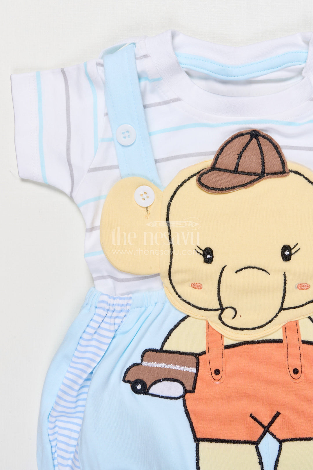 The Nesavu Baby Dungarees Embroidered Baby Dungaree Set for Casual Wear and Playtime Fun Nesavu Nesavu embroidered baby dungaree cotton set boys  perfect playtime everyday comfort