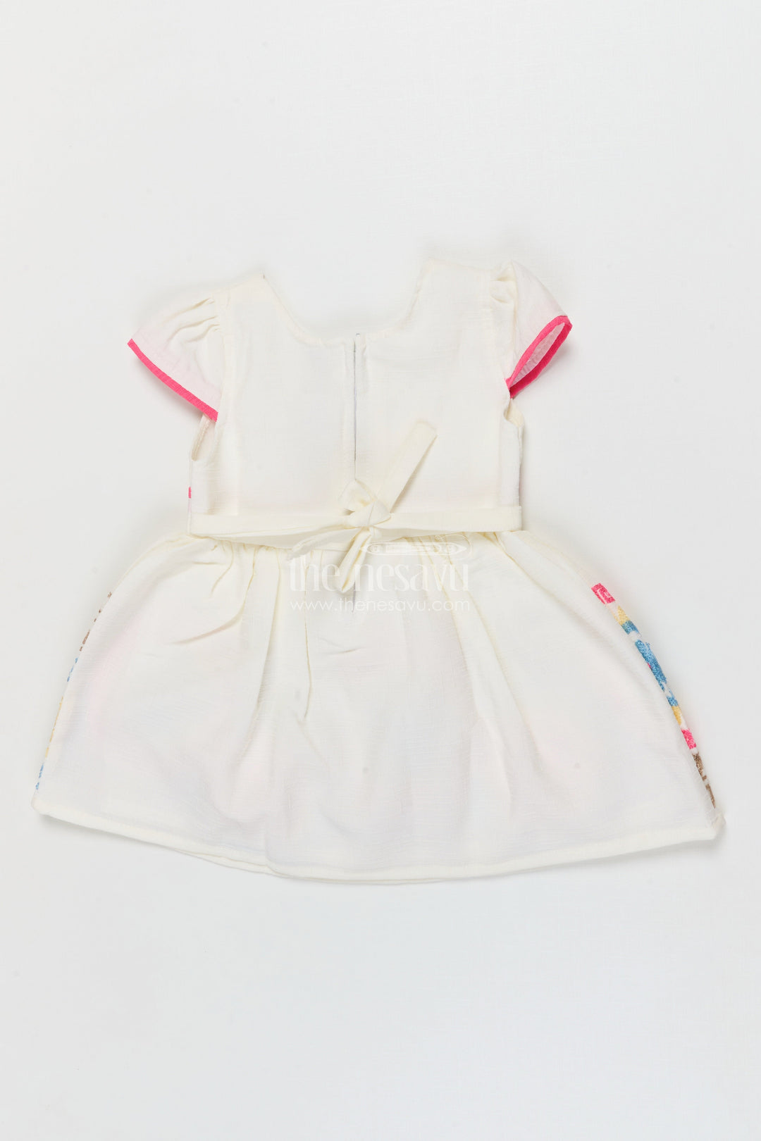 The Nesavu Girls Cotton Frock Embroidered Cotton Frock for Toddler Girls' Day Outings and Events Nesavu Nesavu toddler girl cotton frock with embroidery for birthdays and festive family outings