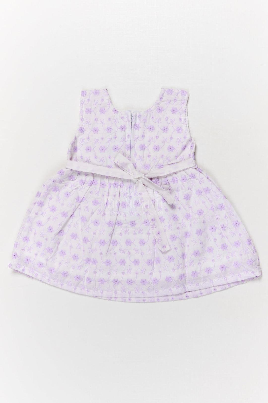 The Nesavu Baby Cotton Frocks Embroidered Cotton Frock for Toddler Girls with Sleeveless Design Nesavu Nesavu toddler girl cotton frock with embroidery and bow for playdates and everyday comfort