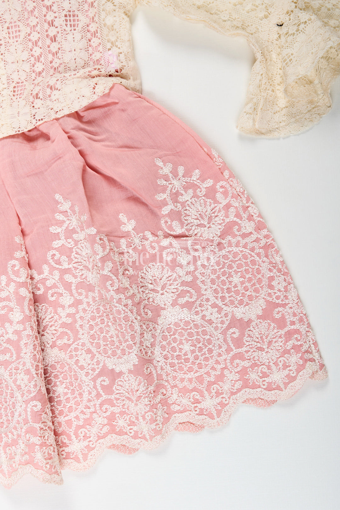 The Nesavu Girls Fancy Frock Embroidered frock and net jacket set for toddler girls for family events Nesavu Nesavu embroidered frock net jacket set toddler girls weddings special occasions