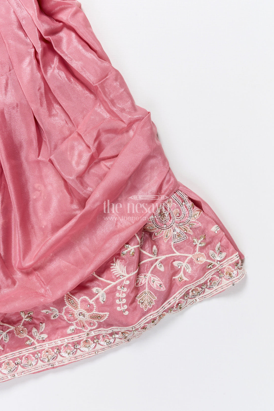The Nesavu Girls Lehenga Choli Embroidered Lehenga Choli Set for Girls Ideal for Festive Functions Nesavu Nesavu tissue silk lehenga choli embroidery girls perfect birthdays ethnic functions