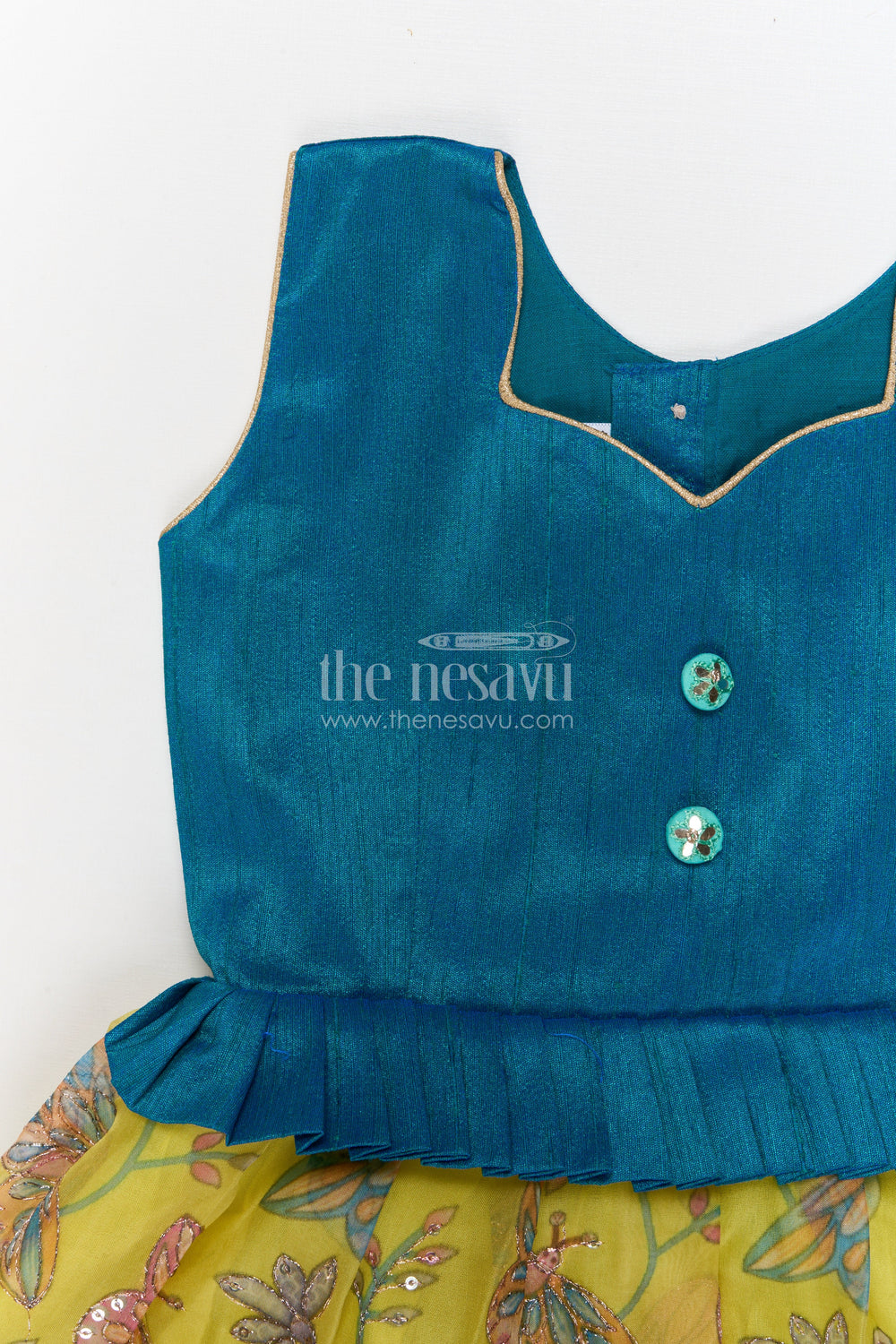 The Nesavu Silk Embroidered Frock Embroidered Silk Frock for Toddlers for Birthdays and Playful Events Nesavu Nesavu embroidered silk frock for toddlers with butterfly organza skirt – perfect for birthdays and photoshoots