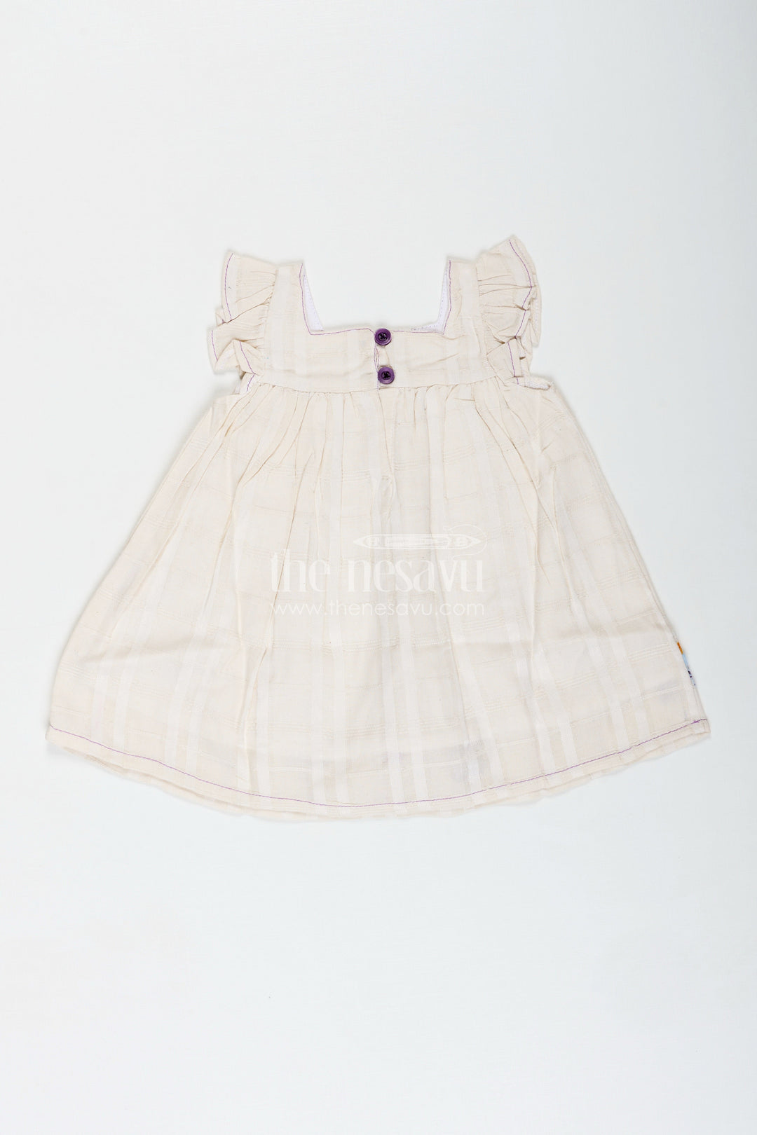 The Nesavu Baby Cotton Frocks Embroidered Summer Frock for Baby Girls in Cotton Nesavu Nesavu Cotton Summer Frock Baby Girls Multicolor Embroidery Sleeveless Ruffle Design