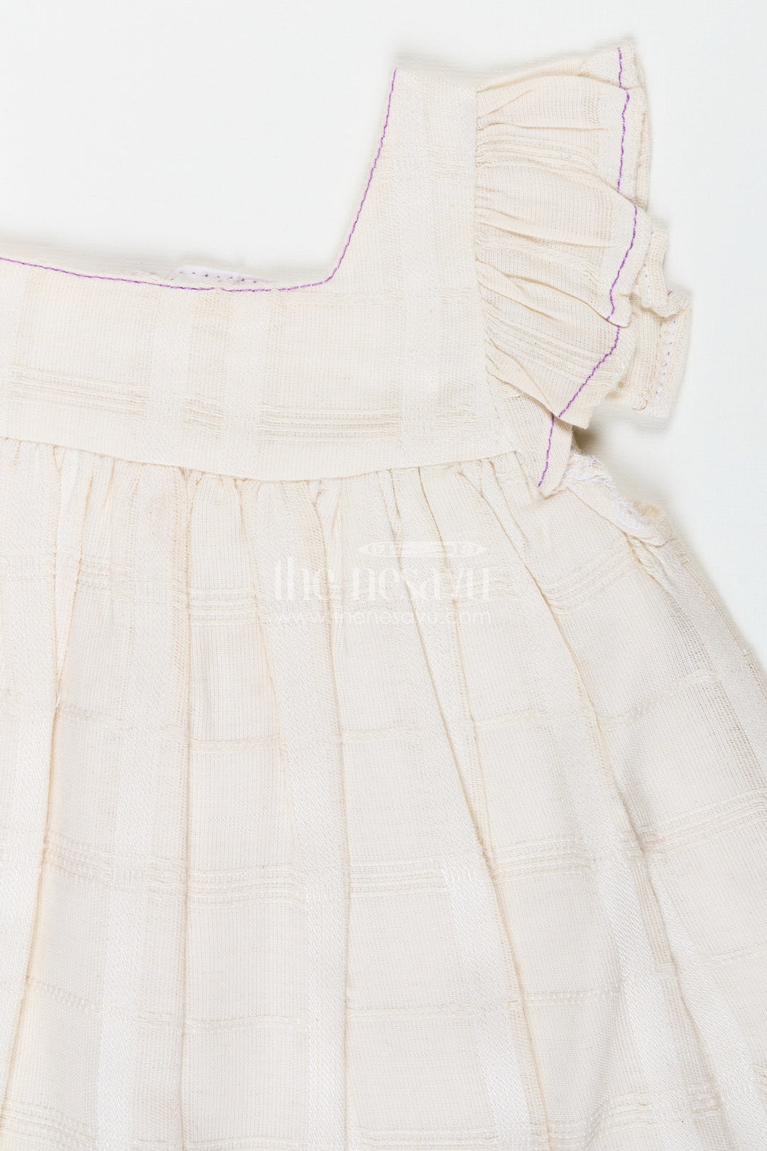 The Nesavu Baby Cotton Frocks Embroidered Summer Frock for Baby Girls in Cotton Nesavu Nesavu Cotton Summer Frock Baby Girls Multicolor Embroidery Sleeveless Ruffle Design