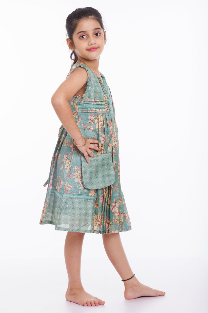 The Nesavu Girls Cotton Frock Enchanted Bloom: Girls Enchanting Cotton Frock with Floral Accents Nesavu Buy the Latest Toddler Cotton Frock Designs | Perfect Summer Wardrobe Addition | The Nesavu