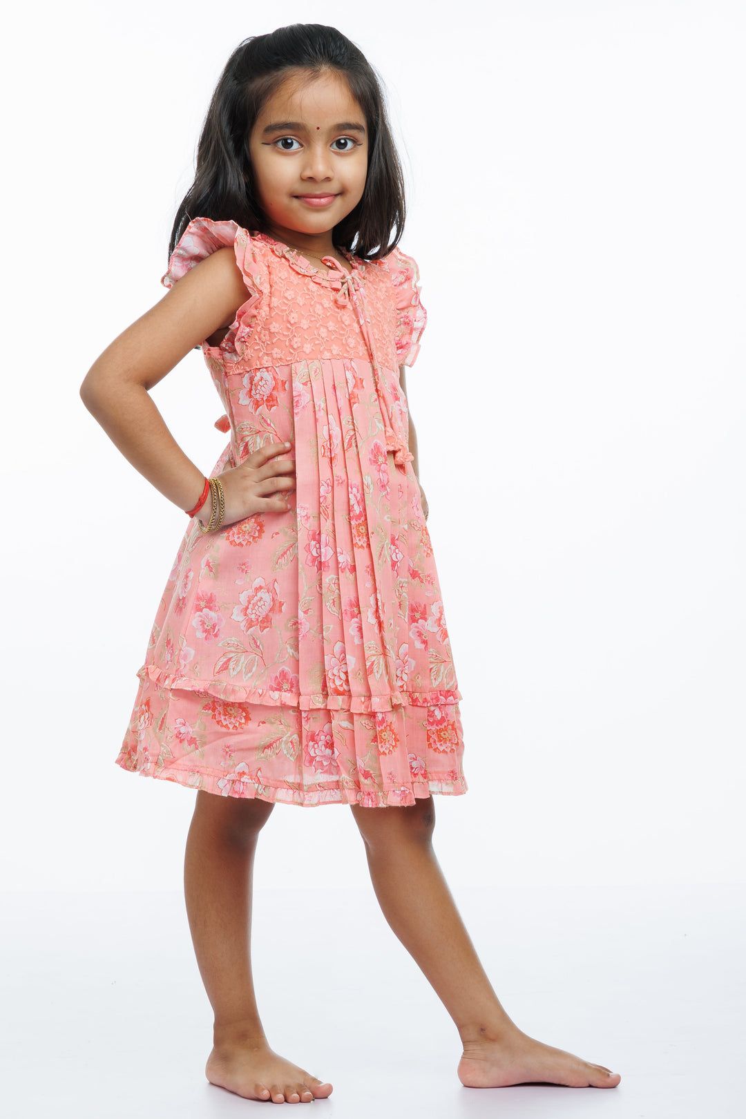 The Nesavu Girls Cotton Frock Enchanted Blossom: Girls Floral Cotton Summer Frock Nesavu Shop Girls Floral Cotton Frock for Summer | Light & Airy | The Nesavu