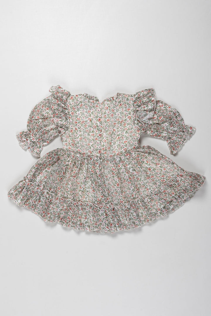 The Nesavu Baby Fancy Frock Enchanted Garden Baby Frock – Floral Elegance for Little Ones Nesavu Buy Floral Newborn Dresses Online | Charming Infant Gowns & Frocks | The Nesavu