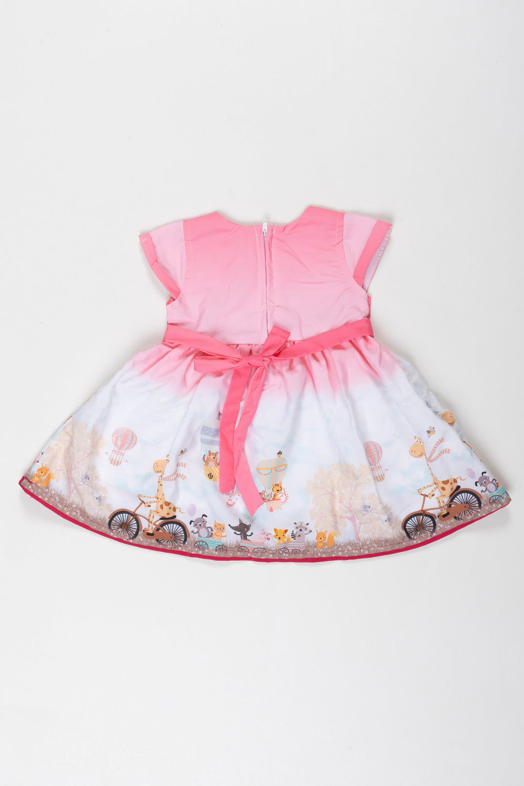 The Nesavu Baby Fancy Frock Enchanted Garden Baby Girl Frock - Pink Delight Edition Nesavu Whimsical Baby Girl Garden Print Frock | Perfect for Special Occasions | The Nesavu