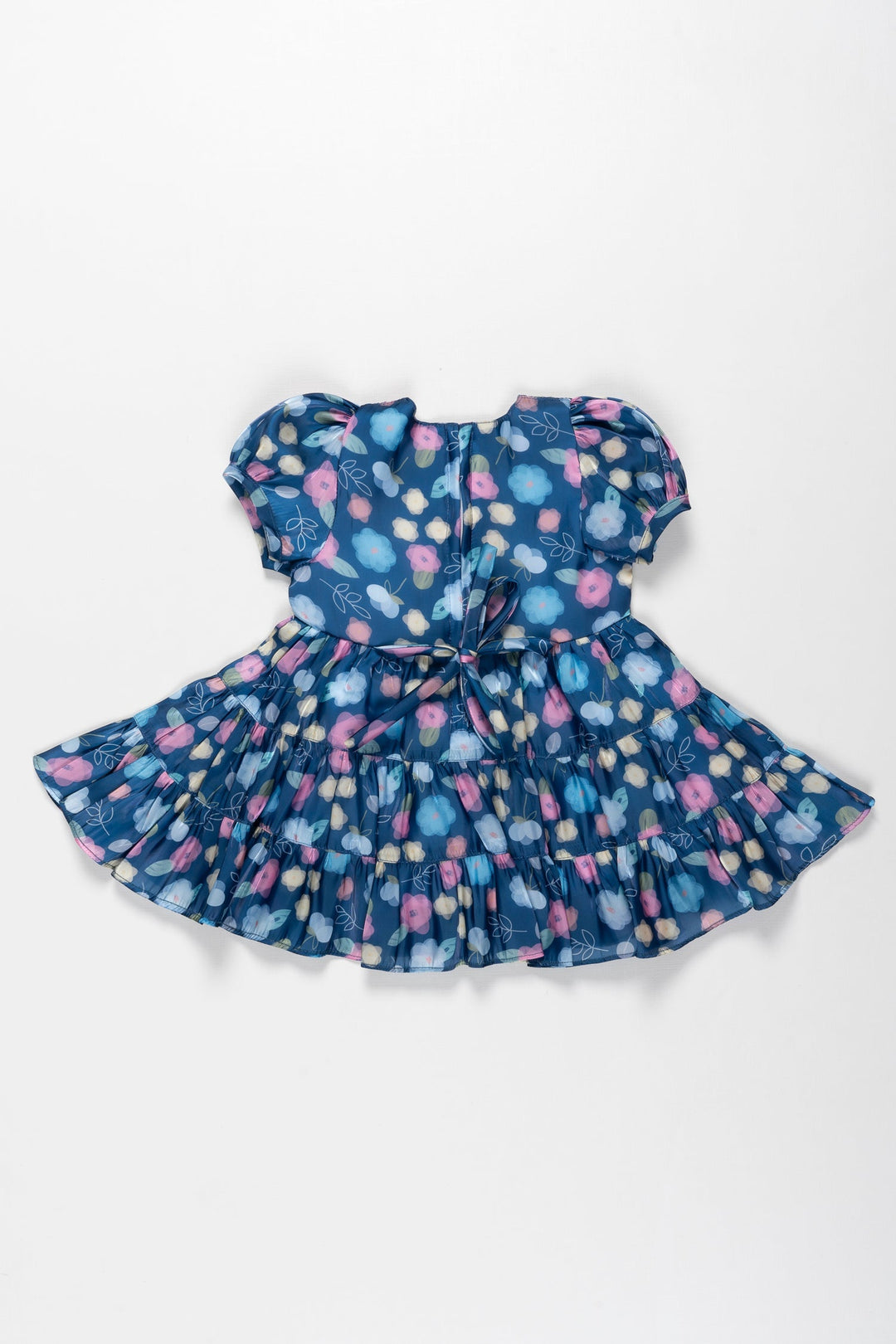 The Nesavu Baby Fancy Frock Enchanted Garden Organza Dress for Baby Girls Nesavu Floral Organza Baby Girl Dress with Ruffles | Perfect Party Wear | The Nesavu