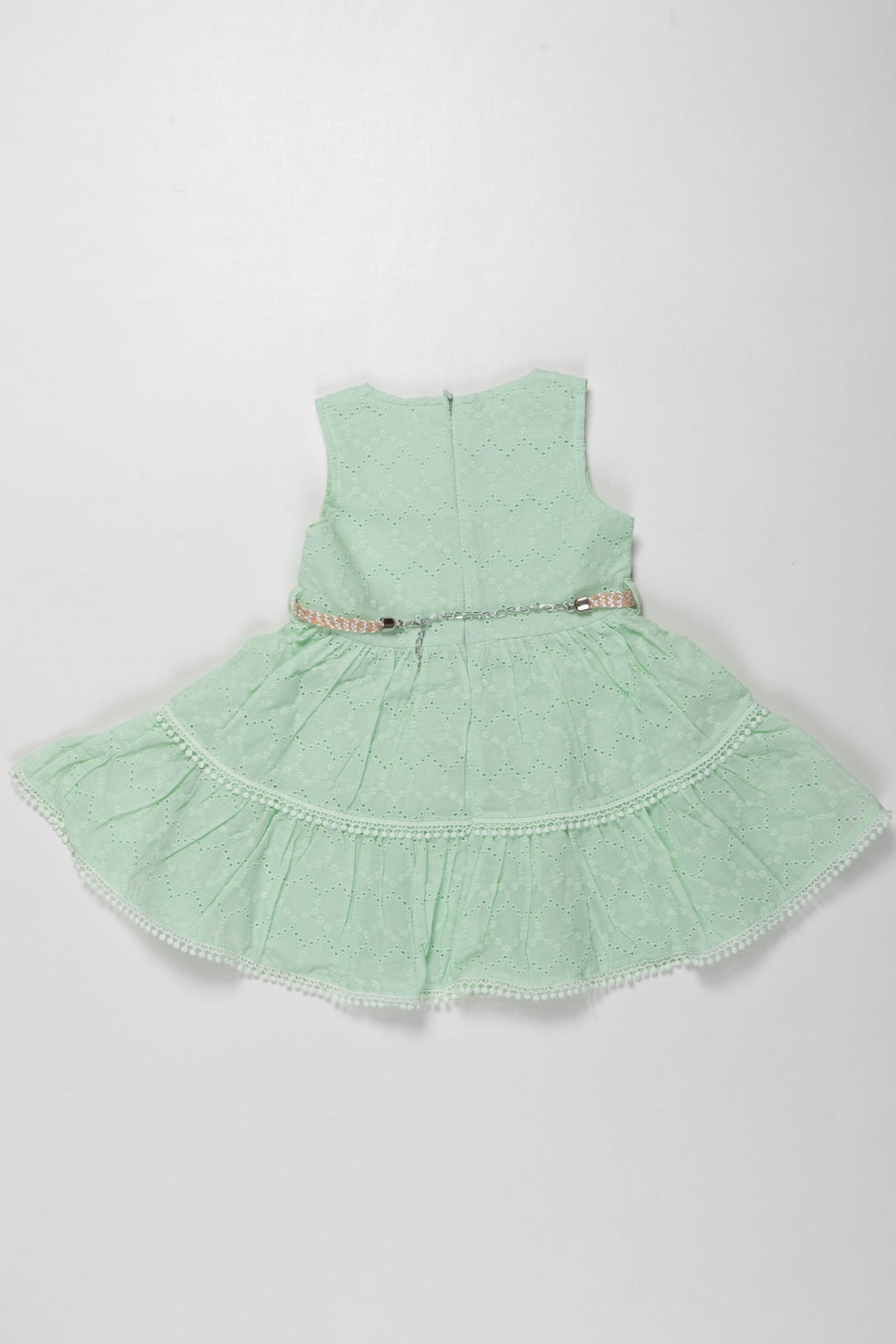 The Nesavu Baby Cotton Frocks Enchanted Mint Green Baby Girl Cotton Frock - Breathable & Chic Nesavu Baby Girls Mint Green Summer Frock | Cotton Comfort & Style | The Nesavu