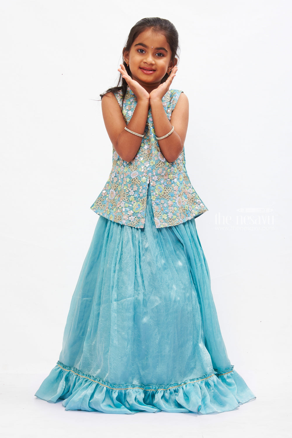 Embroidered Linen Aarong Kidswear Kids Navy Blue Rayon Printed