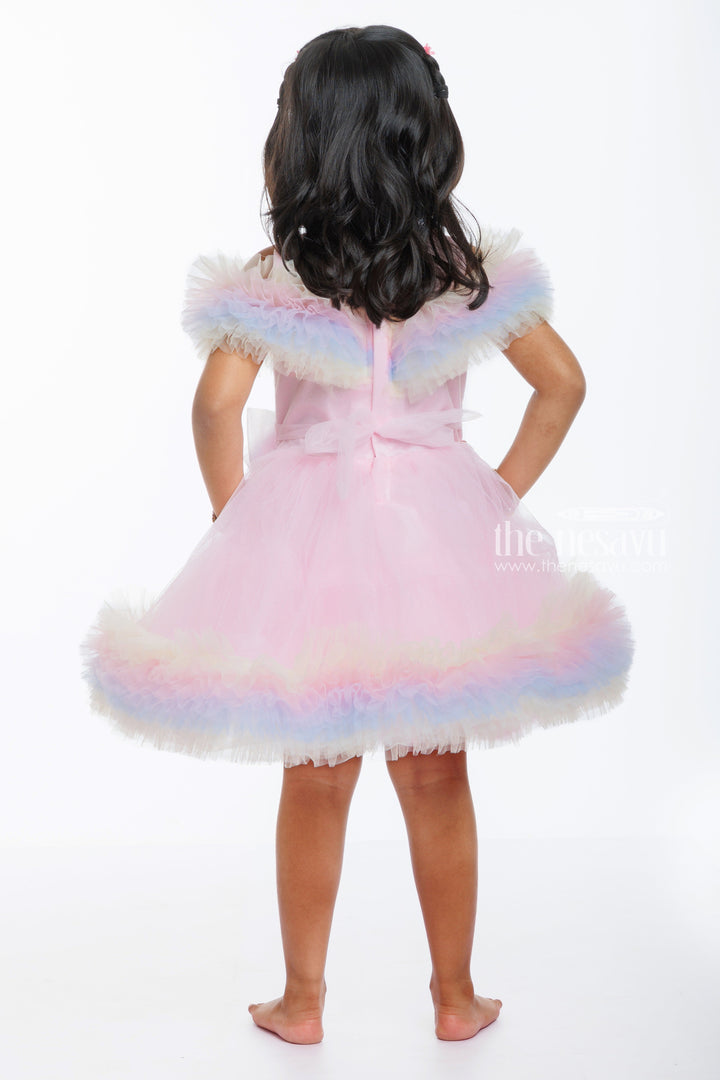 The Nesavu Girls Tutu Frock Enchanting Pastel Rainbow Tutu Birthday Frock - Perfect for Baby's Special Day Nesavu Buy Rainbow Pastel Tutu Frock for Girls Birthdays | Festive & Fancy Kids' Party Dresses | The Nesavu