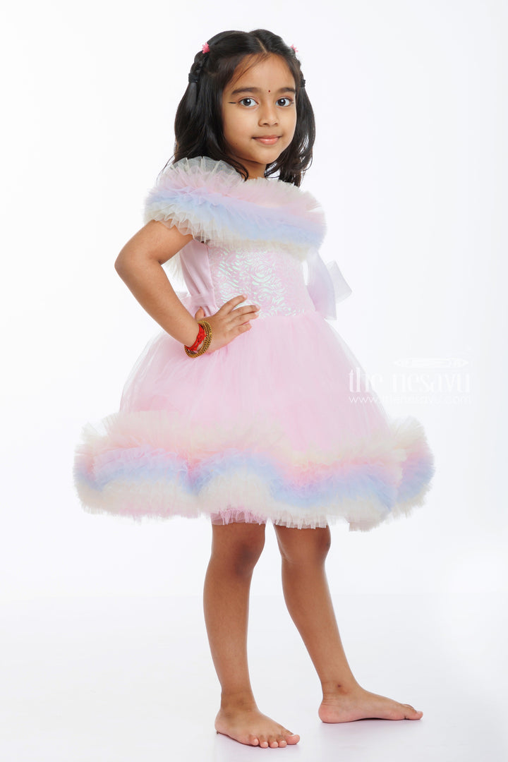 The Nesavu Girls Tutu Frock Enchanting Pastel Rainbow Tutu Birthday Frock - Perfect for Baby's Special Day Nesavu Buy Rainbow Pastel Tutu Frock for Girls Birthdays | Festive & Fancy Kids' Party Dresses | The Nesavu