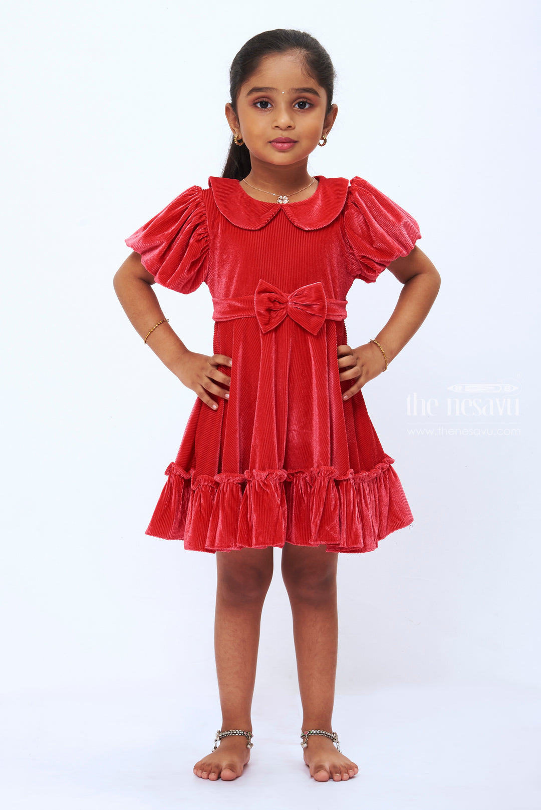 Girls Red Velvet Dress Girls Red Velvet Dress