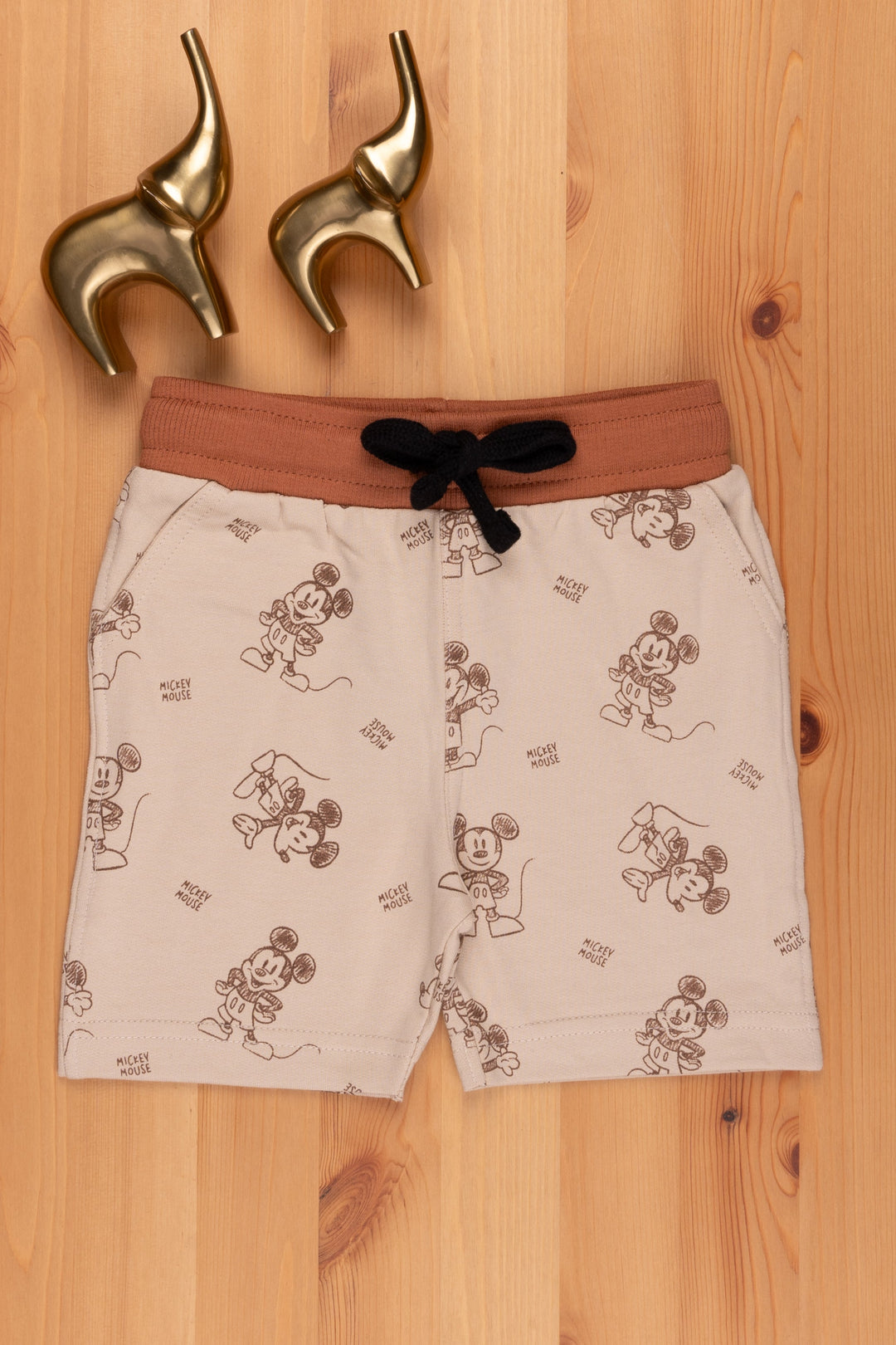 The Nesavu Boys Shorts Essential Unisex Kids Summer Shorts MustHave Comfortable Bottoms psr silks Nesavu 10 (NB) / Brown LBW016