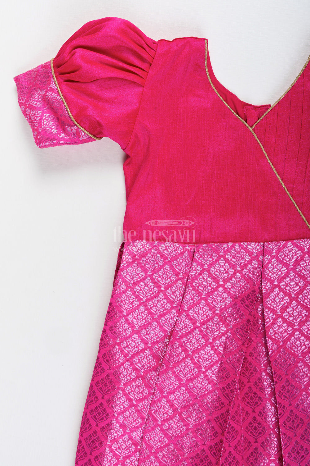The Nesavu Silk Frock Ethnic Silk Frock for Baby Girls for Birthdays and Festive Wear Nesavu Nesavu ethnic silk frock baby girls semi banaras skirt  ideal birthdays religious events
