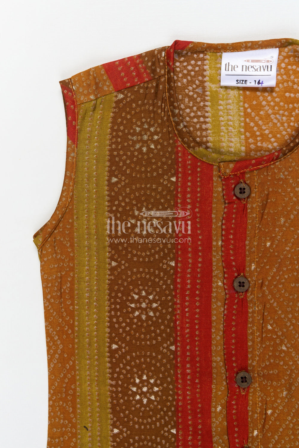 The Nesavu Baby Jablas Ethnic Stripe Jabla for Babies – Ideal for Everyday Wear and Traditional Gatherings Nesavu 10 (NB) / Yellow / Viscose Silk IF043B-10 Nesavu ethnic baby jabla in modal silk with festive stripes – perfect for comfort and daily use