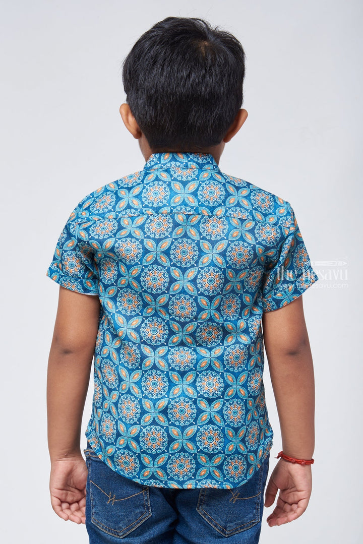 The Nesavu Boys Linen Shirt Ethnic Treasures: Linen Boys' Shirt with Rich Traditional Indie Prints for a Unique Style Nesavu Linen Boys Shirt with Rich Traditional Indie Prints | Buy Premium Boys Shirts | The Nesavu