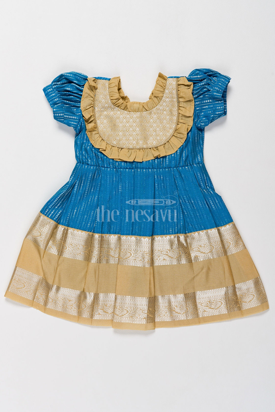 Frock Amazon Baby Blue Dress Exquisite Blue And Gold Kanchi Silk