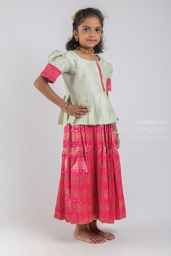 The Nesavu Pattu Pavadai Exquisite Silk Pattu Pavadai: Classy and Traditional Dresses for Girls psr silks Nesavu