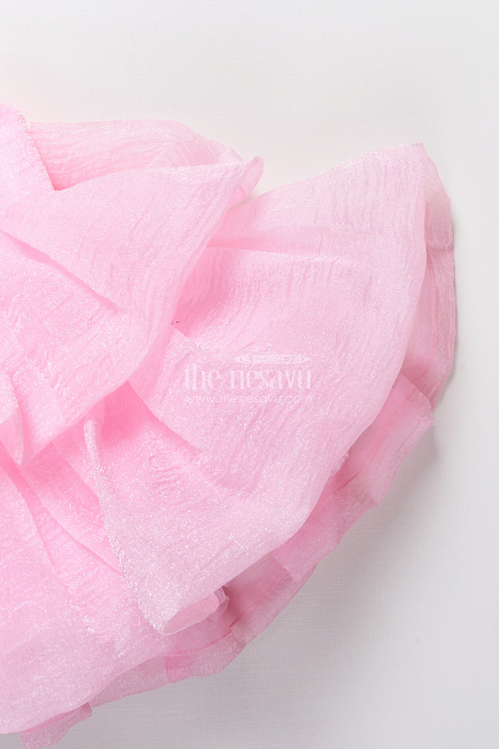 The Nesavu Girls Fancy Party Frock Fancy Frock for Baby Girls with Shimmer Organza for Birthdays and Stage Events Nesavu Nesavu baby girl shimmer organza frock  ideal birthdays naming ceremonies twirl-ready celebrations