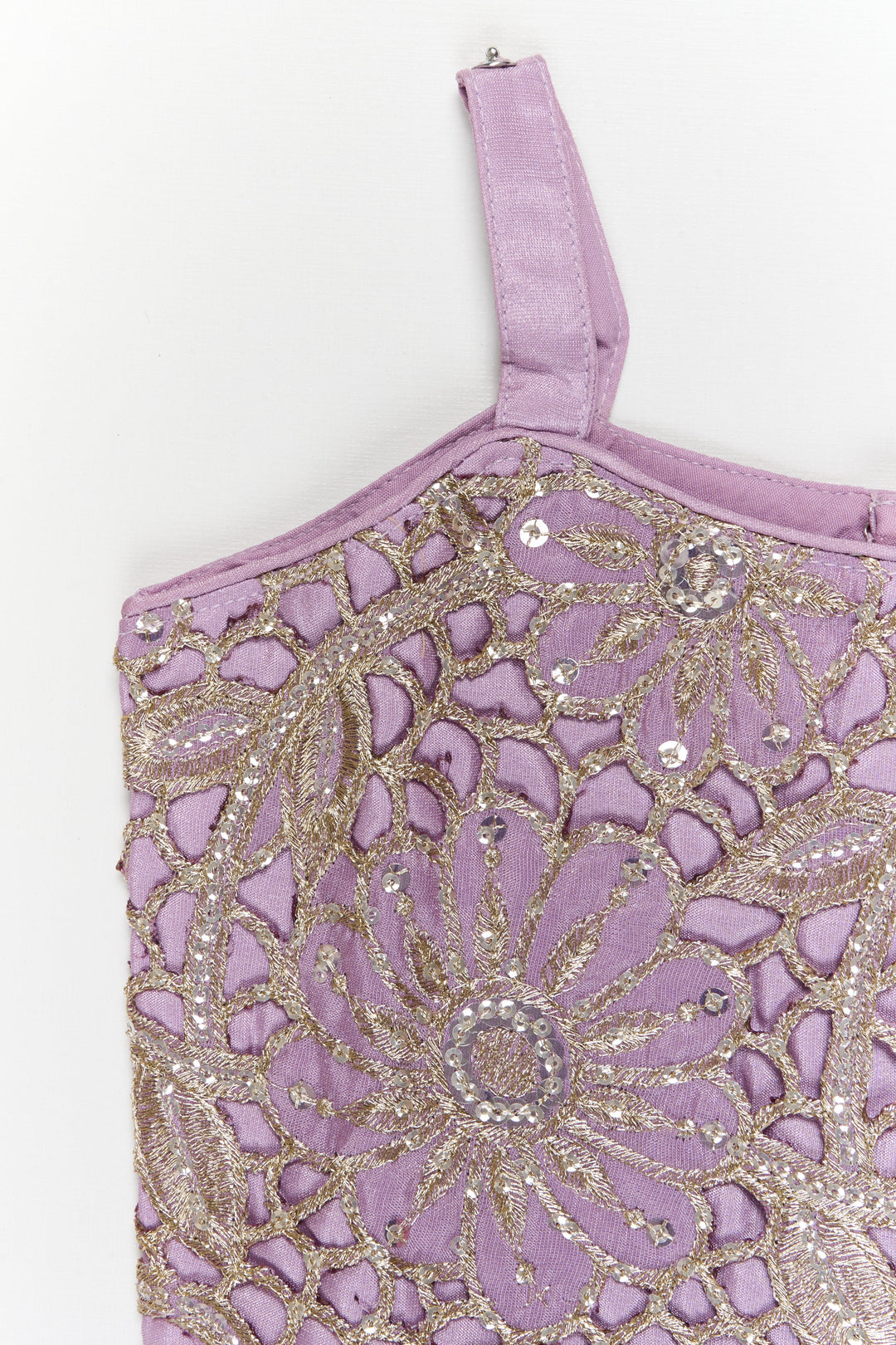 The Nesavu Girls Fancy Lehenga Fancy Lehenga Set for Girls with Cutwork Yoke for Weddings and Parties Nesavu Nesavu fancy lehenga set for girls with cutwork embroidered yoke for weddings and festive occasions