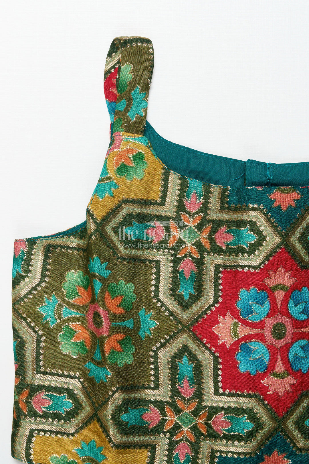 The Nesavu Girls Sharara / Plazo Set Festive Ethnic Sharara Set with Embroidered Jacket and Mirror Detailing Nesavu Nesavu girls ethnic sharara set embroidered festive jacket flared pants