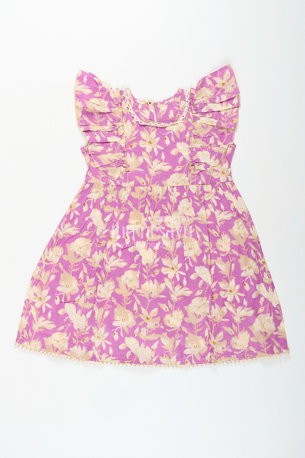 The Nesavu Floral printed frock for baby girls’ casual and festive moments Nesavu 16 (1Y) / Pink GFC1964A-16 Nesavu baby girl cotton frock floral digital print  everyday wear festive casual use