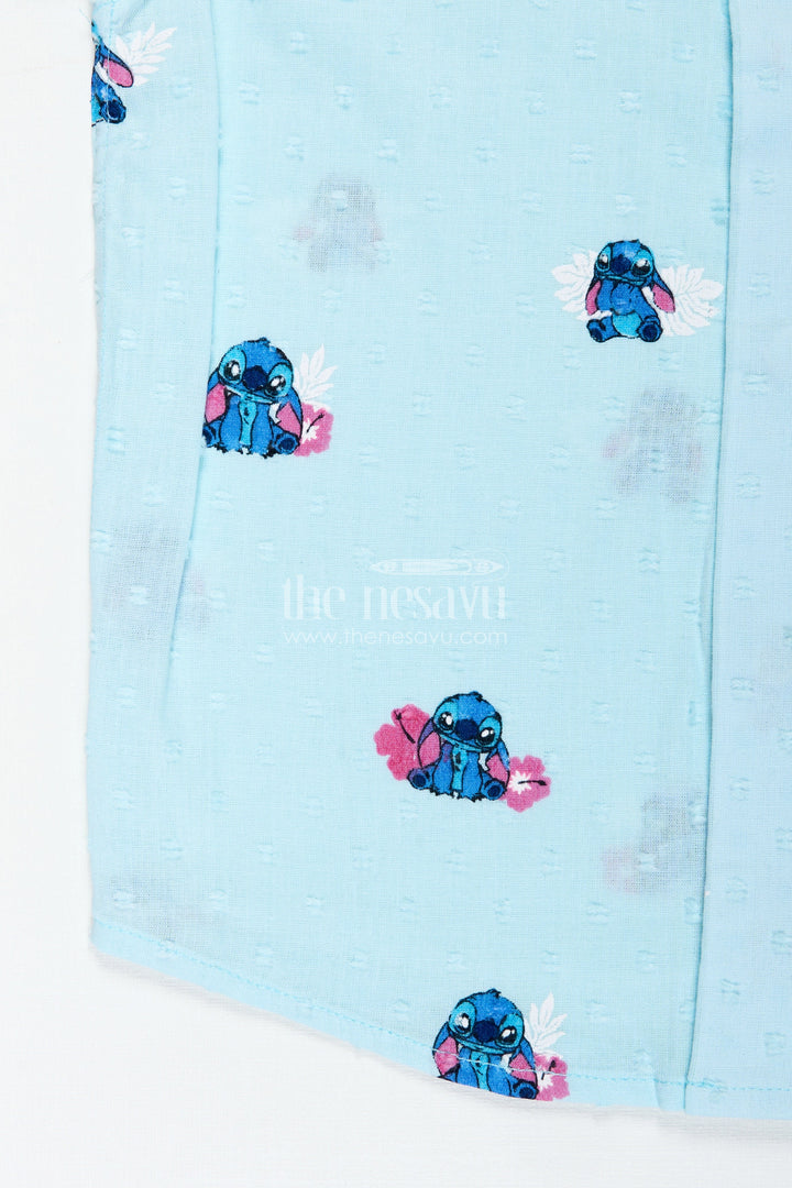 The Nesavu Boys Cotton Shirt Fun Casual Shirt for Toddlers in Designer Georgette with Digital Cartoon Print On Light Aqua Base Nesavu Nesavu Fun Casual Shirt Toddlers Designer Georgette Cartoon Digital Print Aqua Base