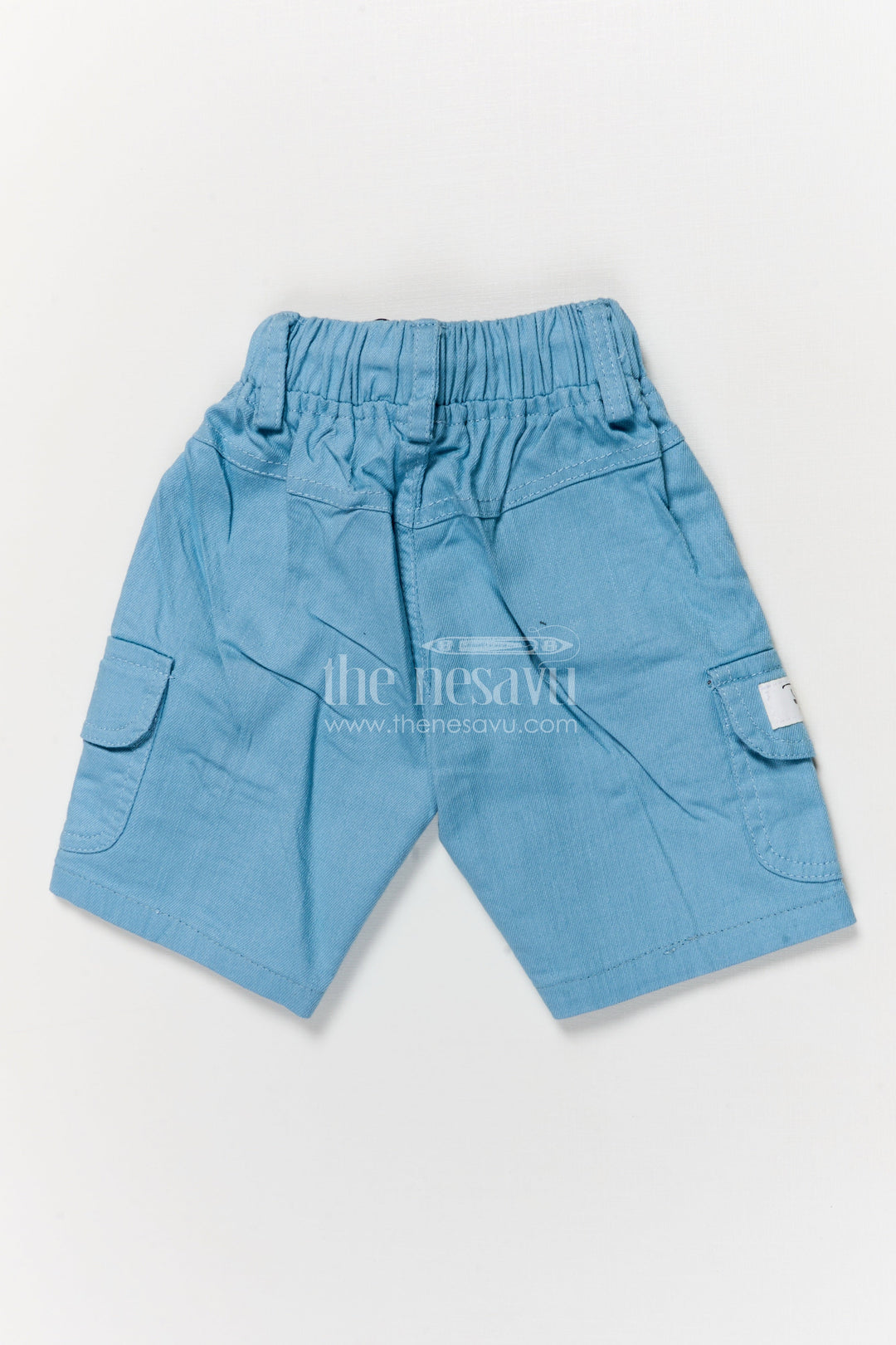 The Nesavu Boys Shorts Functional Cotton Boys Shorts with Twin Flap Pockets and Patch Detail Nesavu Boys cotton shorts with utility-style pockets and label detailing