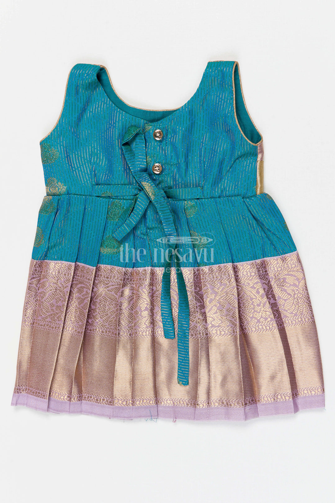 The Nesavu Girls Kanchi Silk Frock Girls Arani Silk Frock for Traditional Weddings and Functions Nesavu Nesavu Girls Semi Arani Kanchivaram Silk Frock For Weddings Traditional Functions And Festive Wear