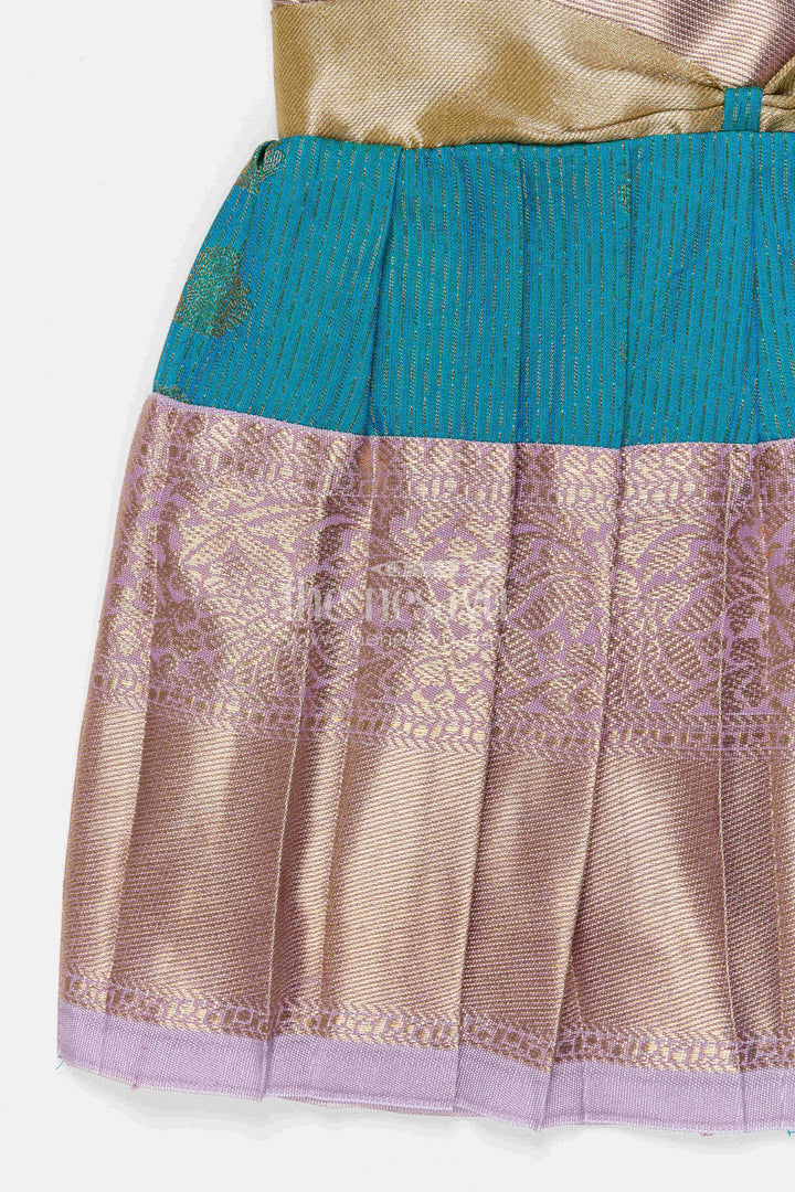The Nesavu Girls Kanchi Silk Frock Girls Arani Silk Frock for Traditional Weddings and Functions Nesavu Nesavu Girls Semi Arani Kanchivaram Silk Frock For Weddings Traditional Functions And Festive Wear