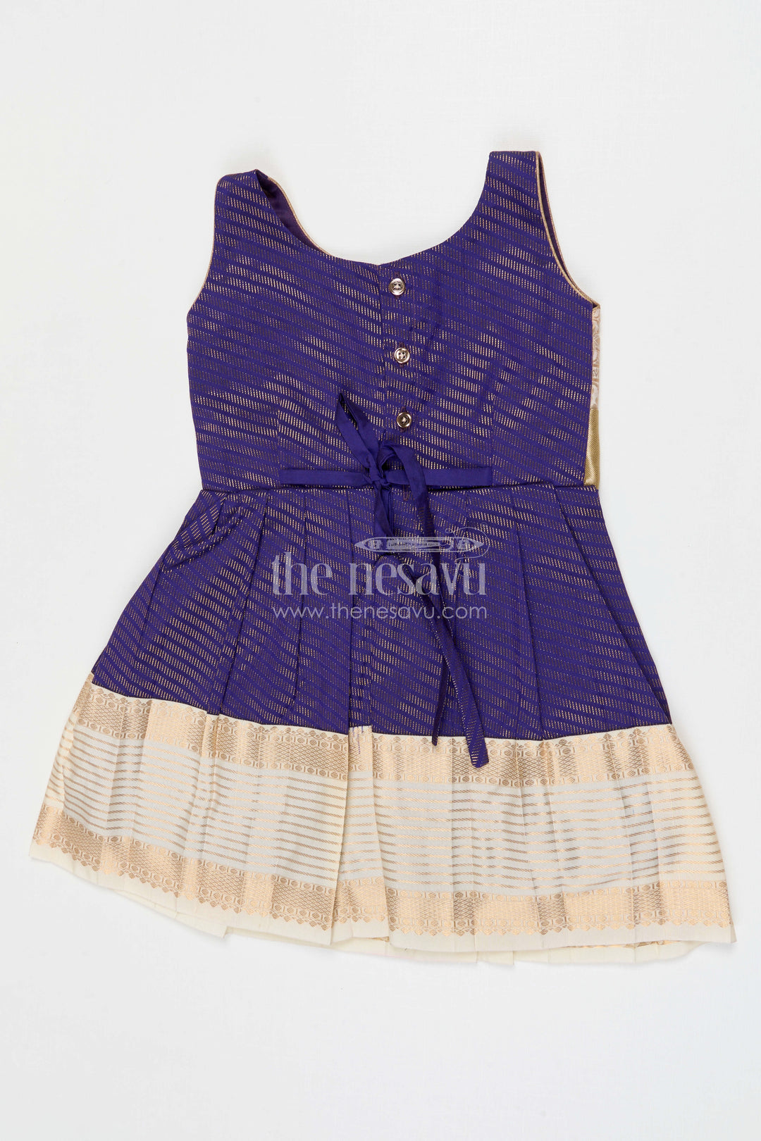 The Nesavu Girls Kanchi Silk Frock Girls Arani Silk Frock for Weddings and Festive Occasions Nesavu Nesavu Girls Semi Arani Kanchivaram Silk Frock For Weddings Receptions And Festive Celebrations