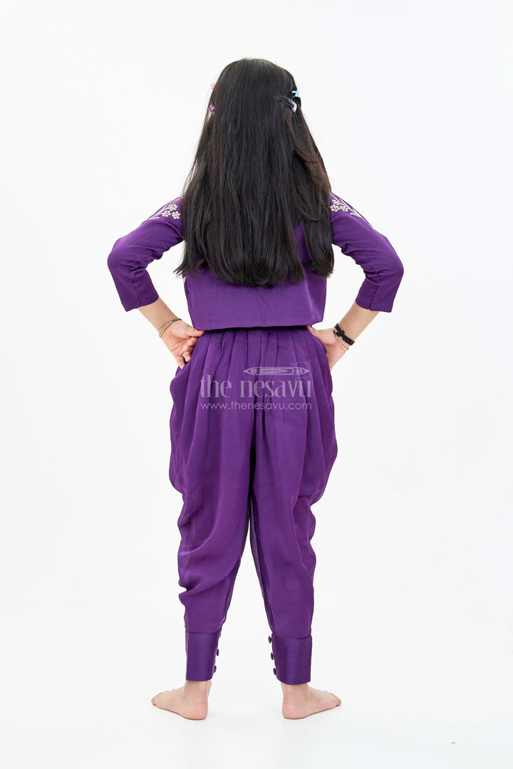 The Nesavu Girls Dothi Sets Girls Attire Dress Traditional with Designer Embroidered Jacket and Dhoti Pants for a Stylish Ethnic Look Nesavu Nesavu Girls Attire Dress Traditional Embroidered Jacket Stylish Dhoti Pants