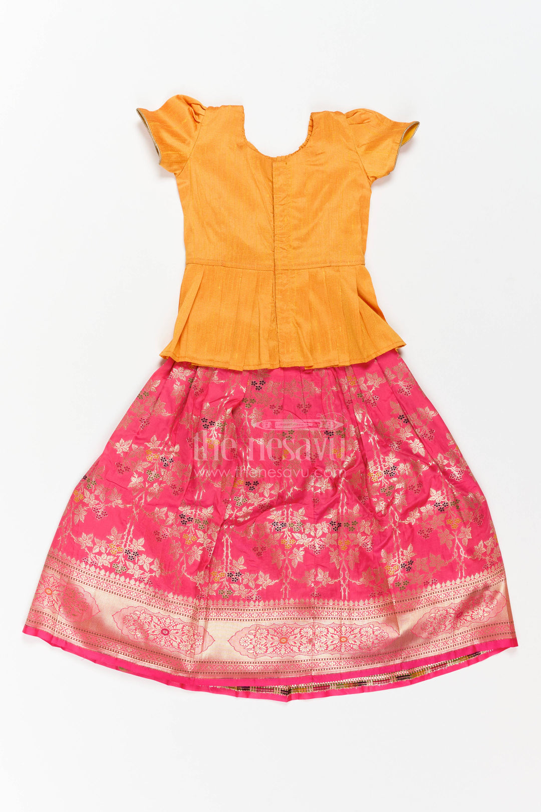 The Nesavu Pattu Pavadai Girls Banarasi Pattu Pavadai for Weddings Poojas and Festive Family Functions Nesavu Nesavu Girls Banarasi Pattu Pavadai For Weddings Poojas Temple Visits And Festive Family Functions
