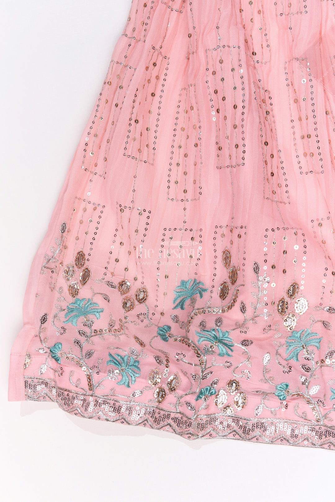 The Nesavu Girls Lehenga Choli Girls Beautiful Ghagra Choli with Embroidery and Sequin Detailing for Wedding Wear Nesavu Nesavu Girls Beautiful Ghagra Choli Designer Embroidery Sequins Wedding Wear