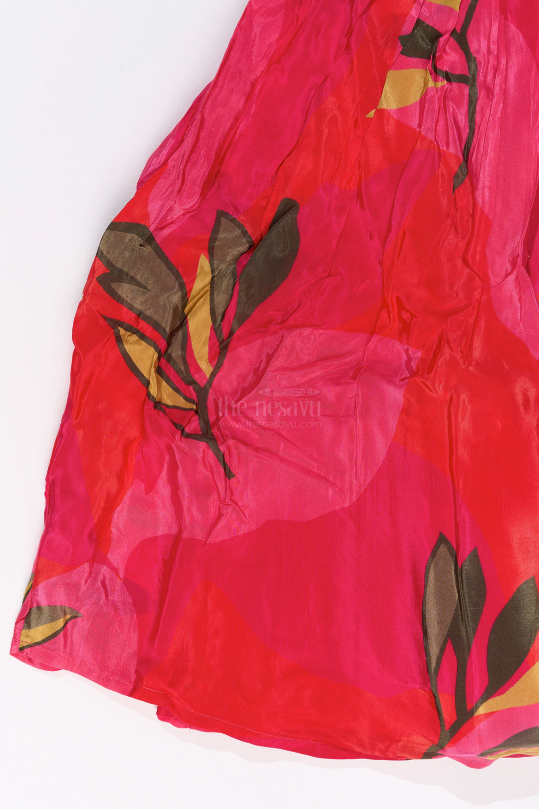 The Nesavu Girls Lehenga Choli Girls Birthday Lehenga with Floral Print and Embellished Sleeveless Choli in Vibrant Pink Nesavu Nesavu Girls Pink Birthday Lehenga Floral Print Embellished Sleeveless Choli
