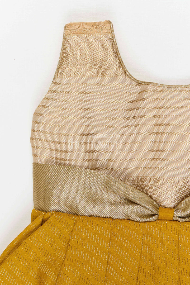 The Nesavu Girls Kanchi Silk Frock Girls Bridal Silk Frock for Wedding Ceremonies Nesavu Nesavu Girls Bridal Kanchivaram Silk Frock For Weddings Receptions And Festive Celebrations