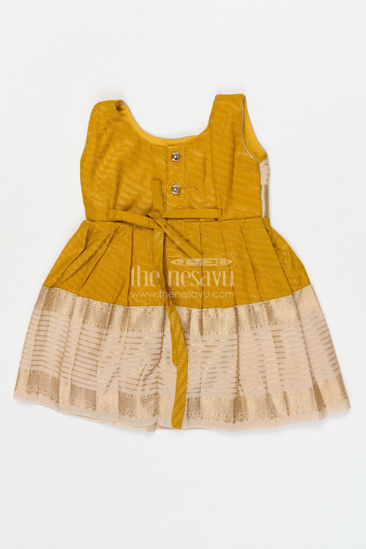 The Nesavu Girls Kanchi Silk Frock Girls Bridal Silk Frock for Wedding Ceremonies Nesavu Nesavu Girls Bridal Kanchivaram Silk Frock For Weddings Receptions And Festive Celebrations