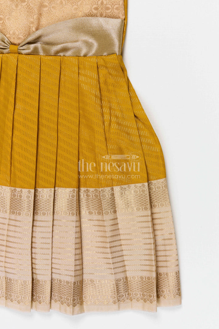 The Nesavu Girls Kanchi Silk Frock Girls Bridal Silk Frock for Wedding Ceremonies Nesavu Nesavu Girls Bridal Kanchivaram Silk Frock For Weddings Receptions And Festive Celebrations